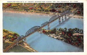 Airplane view of K and I bridge Between New Albany Indiana and Louisville Lou...