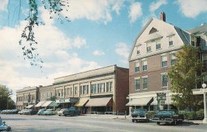Brandon VT, Main Street View, Inn, Hotel, Cars 1950's Pick-Up Truck, Chrome