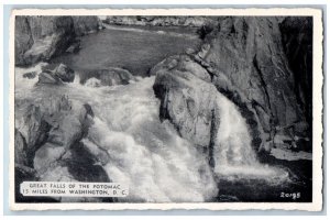 Washington DC Postcard Great Falls Potomac Aerial View c1940 Vintage Unposted