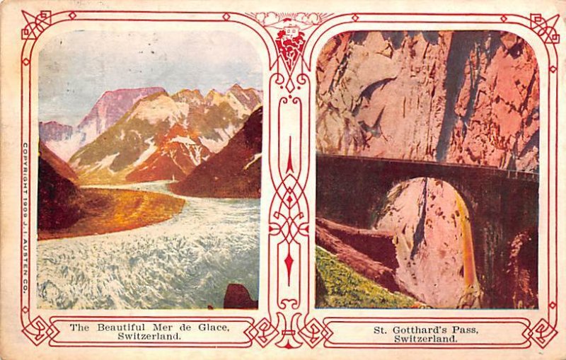 Beautiful Mer de Glace St Gotthard's Pass Switzerland 1910 