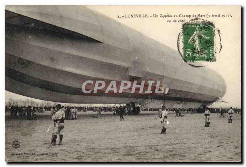 Old Postcard Jet Aviation Zeppelin Airship Luneville A zeppelin in the Campus...