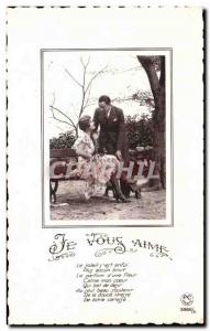 Old Postcard I Love You The Sun s & # 39est fled Woman Couple