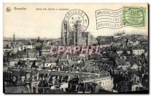 Old Postcard Brussels Eglise Ste Gudule Panorama