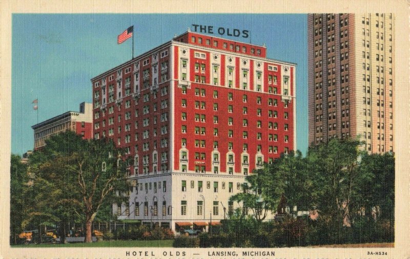 Postcard Hotel Olds Lansing Michigan