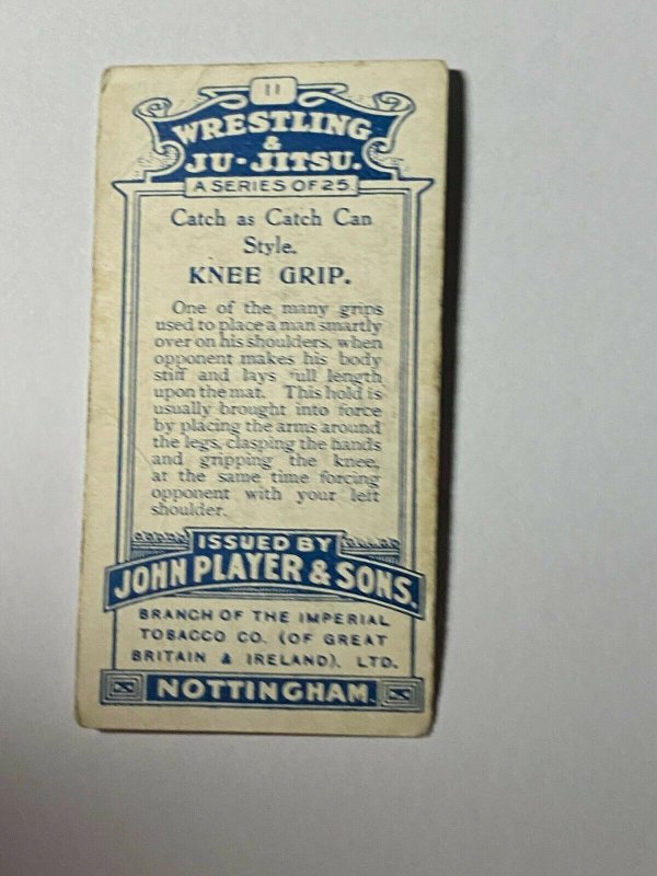 CIGARETTE CARD - PLAYERS WRESTLING & JU JITSU #11 KNEE GRIP    (UU253)