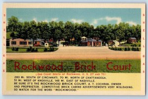 Rockwood Tennessee Postcard Rockwood Brick Tourist Camp Exterior Roadside c1940s