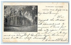 1903 Wright Tavern, Concord Massachusetts MA Antique Posted PMC Postcard 