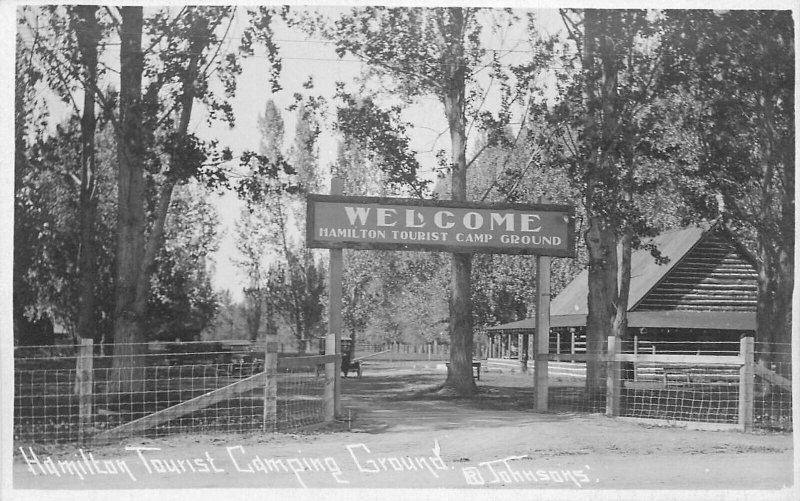 Postcard RPPC C-1910 Michigan Hamilton Tourist Campground Johnson MI24-483