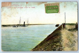 Egypt Postcard S/S Chatham Coule Au Canal Clysma Egyptian Cigarettes 1909