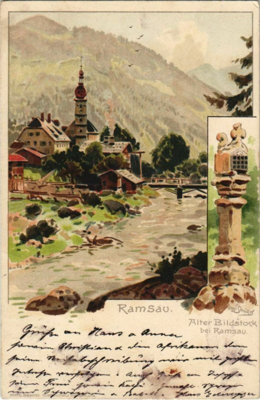 CPA AK Ramsau - Ansicht - Alter Bildstock bei Ramsau - Litho GERMANY (1065067)