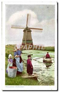 Postcard Old Mill Netherlands Volendam Overzetveer windmill