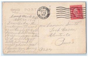 1918 Military Soldier Letter Post Office Wall Baltimore MD Antique Postcard