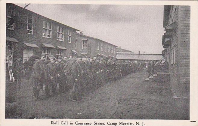 Military Roll Call In Company Street Camp Merrit New Jersey