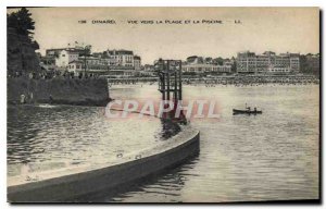 Old Postcard Dinard View to the Beach and Pool