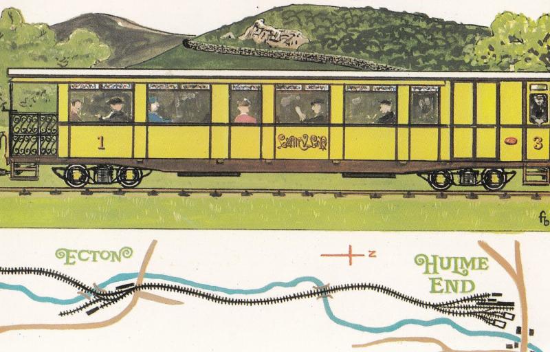 Leek & Manifold Valley Light Railway Train at Hulme End Station Postcard