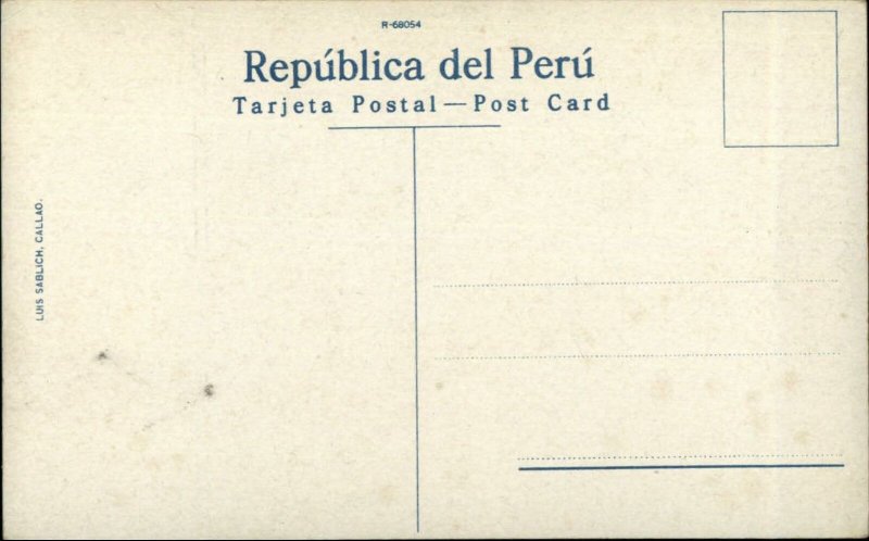 Balsa de Naturales Perene Peru Natives Boat River c1915 Postcard
