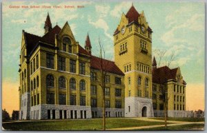 c1910s Detroit, Michigan Postcard Central High School (Front View) Unused 