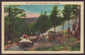 Camp Scene in the Heart of the Mountains Postcard 