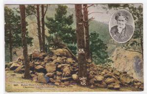 Helen Hunt's Grave Cheyenne Mountain CO 1910c postcard