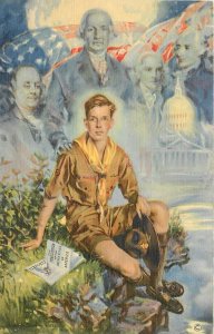 Postcard 1940s Washington DC Boy Scouts Jamboree Teich patriotic DC24-4038