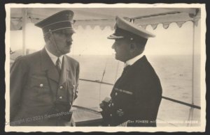 3rd Reich Germany Hitler Admiral Raeder RPPC Hoffmann Nr755 Used 103703