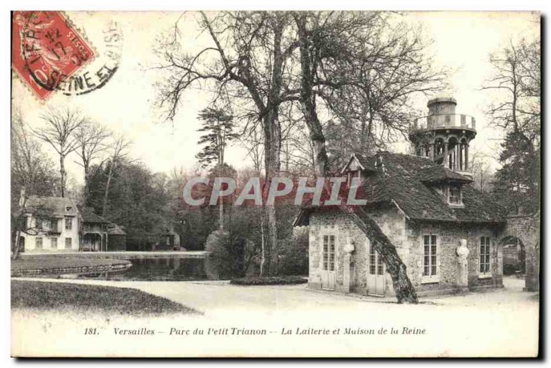 Old Postcard Versailles Petit Trianon Park and La Laiterie House Queen