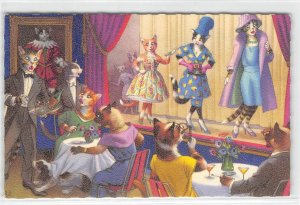 Cat Fashion Show Models Mainzer Belgium #4910 Vintage Fantasy Anthropomorphic