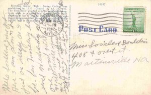 Senior High Junior College & Stadium Meridian Mississippi 1942 linen postcard