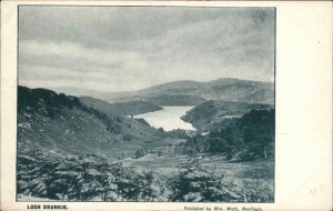 Loch Drunkie Scotland Bird's Eye View c1910 Vintage Postcard