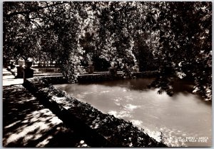 Tivoli - Vasca Nella Villa D'Este Italy Lake Park Real Photo RPPC Postcard