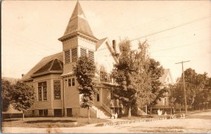 RPPC View of Presbyterian Church, Houlton ME c1912 Vintage Postcard R47