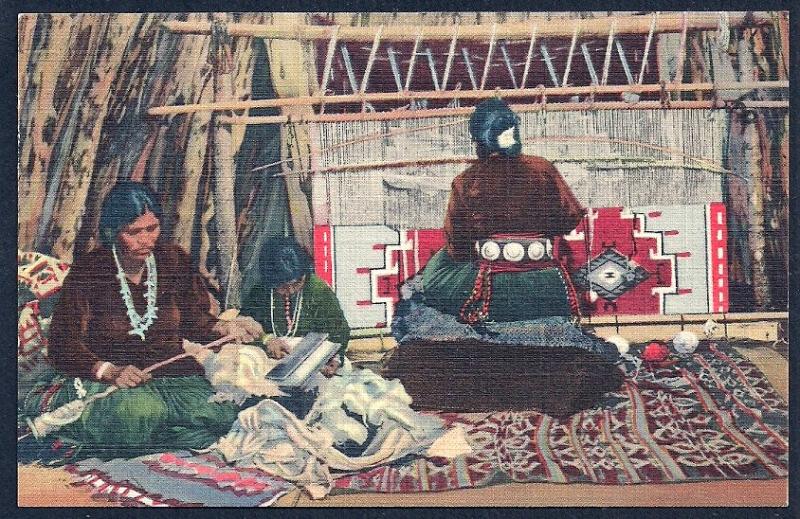 Navajo Rug Making in the Hogan unused c1939