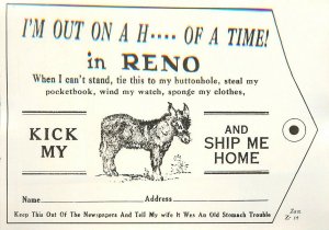 Postcard Nevada Reno Kick my Donkey ship me home 23-1061