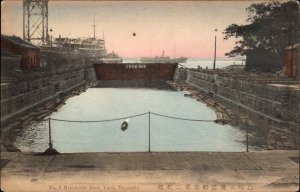 Nagasaki Japan Mitsubishi Dock Yard c1910 Vintage Postcard