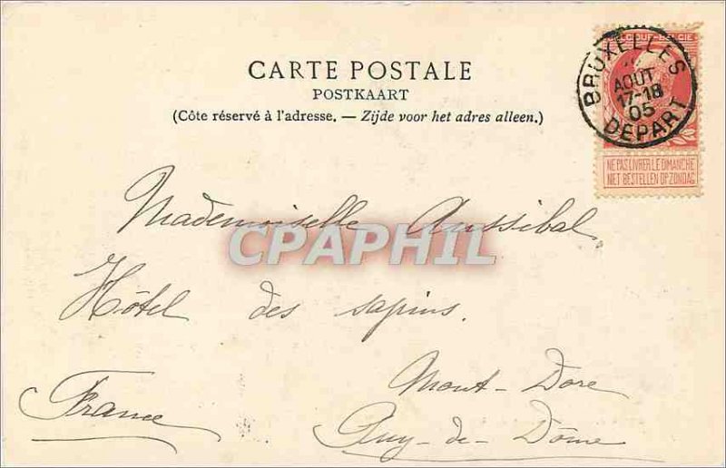 Postcard Brussels Old King's Palace (map 1900)