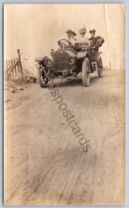 K50/ Interesting Non-Postcard c1910 Driving Early Automobile Photograph 2