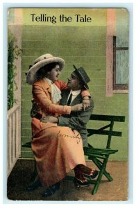 Telling the Tale Proposal Victorian Romantic Porch Love Letter Postcard Vintage 