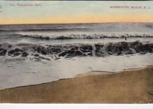 New Jersey Monmouth Beach The Thunderous Surf 1909