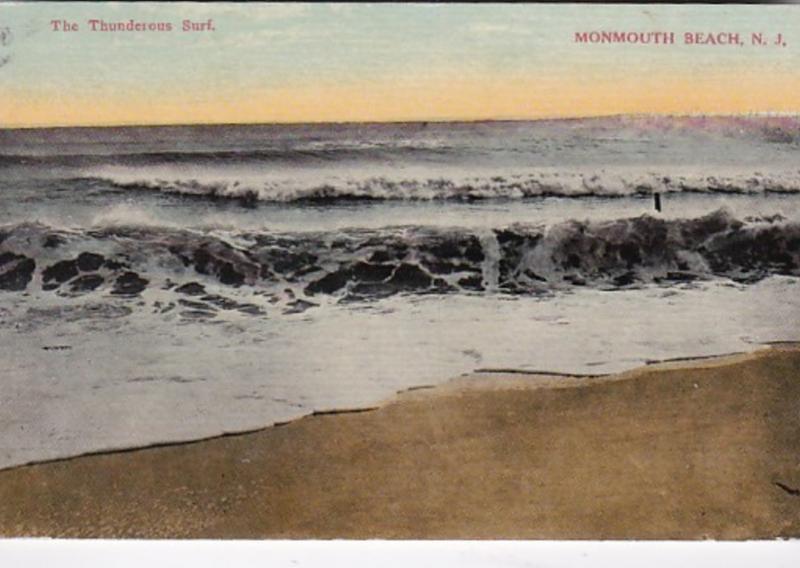 New Jersey Monmouth Beach The Thunderous Surf 1909