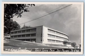 Des Moines Iowa IA Postcard RPPC Photo Girl's Club House Iowa State Fair c1940's