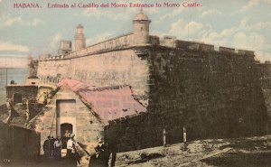 Vintage Postcard 1910's Habana Entrance To Morro Castle Castillo Havana Cuba