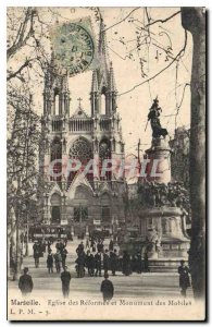 Old Postcard Marseille Church of Reforms and Monument Mobile