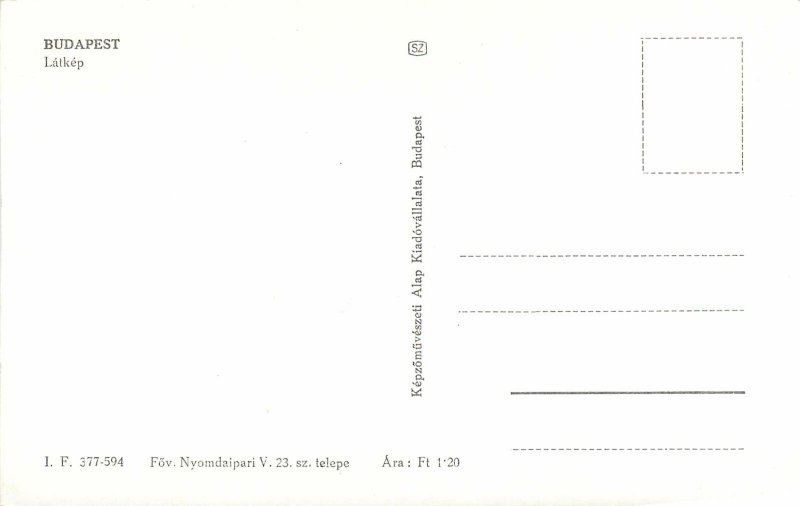 Hungary Budapest panoramic view Post card