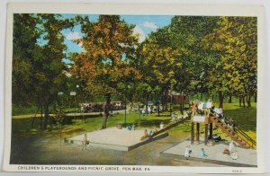 PA Pen Mar  Children's Playgrounds and Picnic Grove Postcard S10