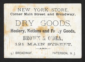 VICTORIAN TRADE CARD Dry Goods Store Black Waiter