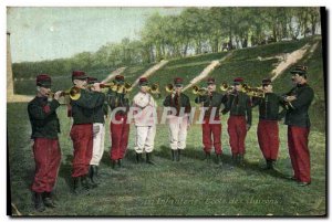 Postcard Old Army Infantry School bugles