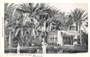 Suez Egypt Fontaine de Moise Scenic View Antique Postcard J48820