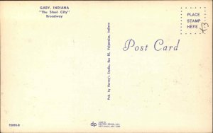 Gary Indiana IN Classic 1960s Cars Mailbox Street Scene Vintage Postcard