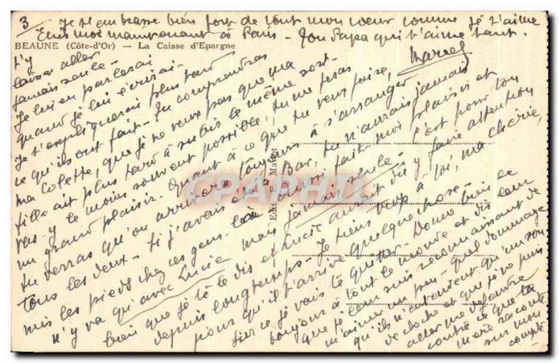 Old Postcard Beaune Caisse d & # 39Epargne
