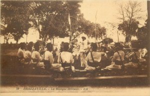 French Congo Brazzaville native military music band old postcard 